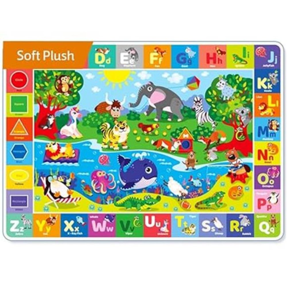 Baby Play Mat for Floor - Super Soft Plush Surface ABC Playmat for Toddlers